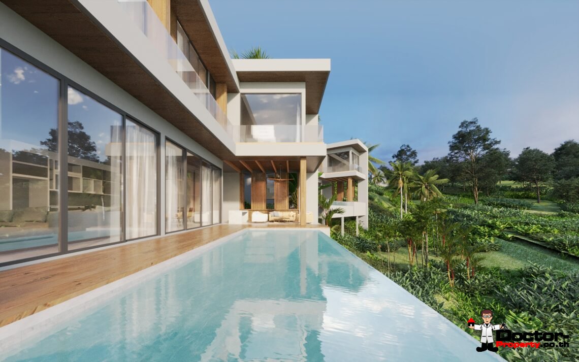 New 3-5 Bedroom Private Pool Villa with Mountain View in Lamai, Koh Samui – For Sale